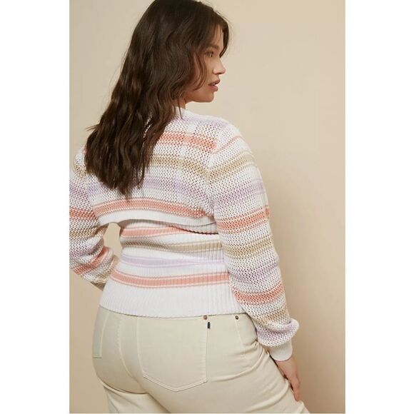 NEW Anthropologie Striped Shrug & Sleeveless Sweater Tank Top 2P Set Plus 3X - Picture 4 of 9